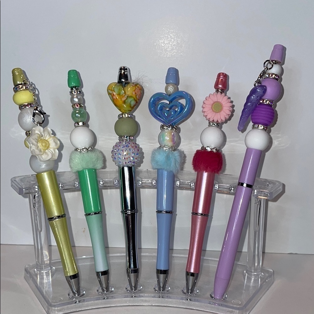 Beaded Pen Set with Pastel Charms
